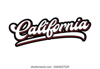 Vector california diseño de tipografía de texto para camiseta con capucha chaqueta de gorra de béisbol y otros usos Vector