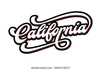 Vektorgrafik California Text Typografie Design für Tshirt Hoodie Baseball Cap Jacke und andere Verwendungen Vektorgrafik