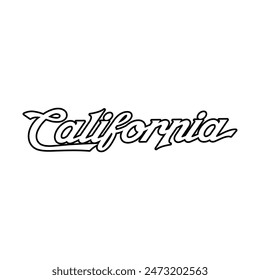 Vector California text typography design for tshirt hoodie baseball cap jacket and other uses vector	