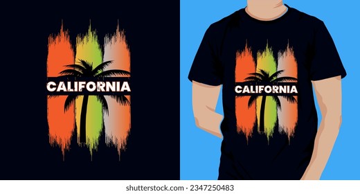 Vector California Typography T Shirt Design.