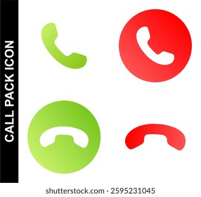 vector call accept and reject icons