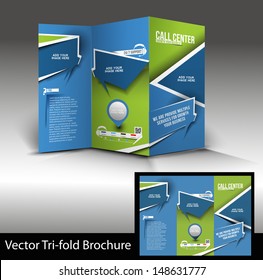 Vector Call Center Brochure Design Template