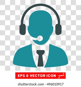 Vector Call Center EPS vector icon. Illustration style is flat iconic bicolor soft blue symbol on a transparent background.