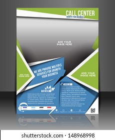 Vector Call Center Flyer Magazine Cover