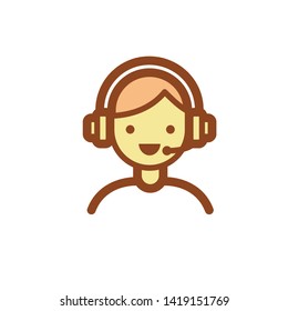 vector call center operator icon