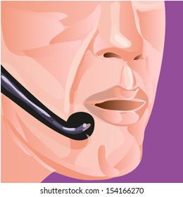 Vector call center person icon