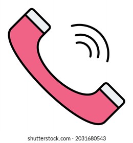 Vector Call Filled Outline Icon Design
