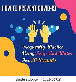 vector of call for hand washing to prevent covid virus 19