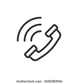 Vector call line icon. Symbol in trendy outline style. Vector illustration isolated on a white background. 