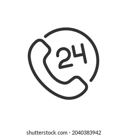 Vector call line icon. Symbol in trendy outline style. Vector illustration isolated on a white background. 