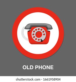  Vector call sign. old phone icon