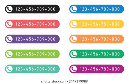 Vector Call Us Now Button Set For Social Media Post