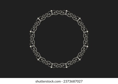 Vector calligraphic circle ornamental frame border editable background image