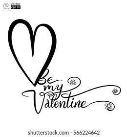 vector calligraphic composition for Valentine's Day. It can be used for greeting cards, T-shirts, posters, etc.