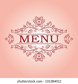 Vector calligraphic design element for menu