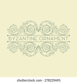 Vector calligraphic design element, page decor, divider, ornate headpiece. Byzantine.