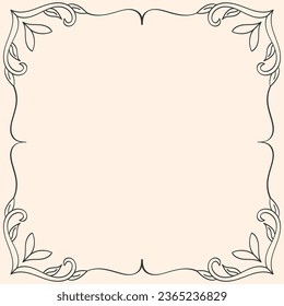 Vector Calligraphic Design Element. Vintage Frame Border Icon Vector Design.