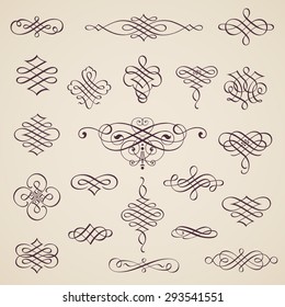 Vector calligraphic design elements
