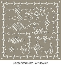 Vector Calligraphic Design Elements. Hand  Drawn Modern Calligraphy