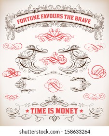 Vector. calligraphic design elements and page decoration