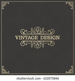 Vector calligraphic design elements and page decoration: frame, corner, monogram.