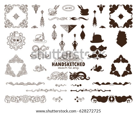 Vectorigraphic Elements For Design Steampunk Collection Of Triangle Corner Line Divider Vectorigraphic Elements For Design Steampunk Collection Of Triangle Corner Line Divider
