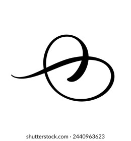 Vector calligraphic flourish, curl, divider, scroll and swirl.