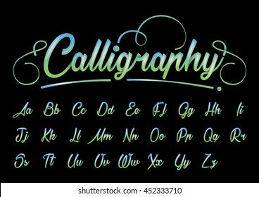 Vektorgrafik von kalligrafischen Schriftarten und Alphabeten