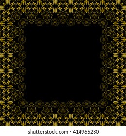 Vector calligraphic frames set. Baroque ornament and vintage black border