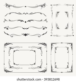 Vector Calligraphic Frames and Vignettes  | Elegant romantic classical ornaments with arabic design elements