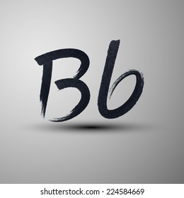 vector calligraphic hand-drawn marker or ink letter B