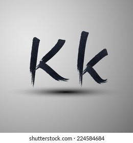 vector calligraphic hand-drawn marker or ink letter K