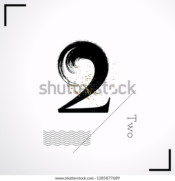 Vector of calligraphic
ink number two 2.