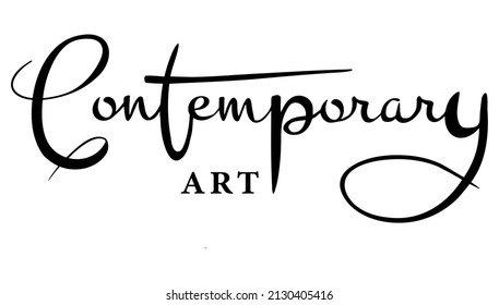 vector calligraphic inscription Contemporary art in black 