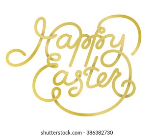 Vector calligraphic inscription Happy Easter. Easter Sunday. Easter Day. Easter Background.  Hand lettering. Hand drawn easter greeting card.