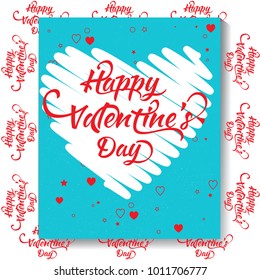 Vector calligraphic lettering Valentines Day backgrounds