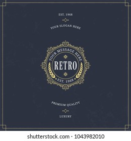 Vector calligraphic logo template. Luxury retro monogram. Vintage design element.