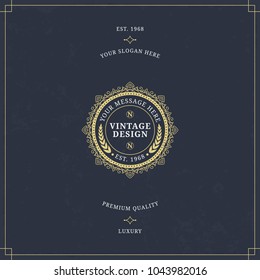 Vector calligraphic logo template. Luxury retro monogram. Vintage design element.