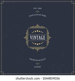 Vector calligraphic logo template. Luxury retro monogram. Vintage design element.