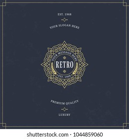 Vector calligraphic logo template. Luxury retro monogram. Vintage design element.