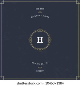 Vector calligraphic logo template. Luxury retro monogram. Vintage design element.