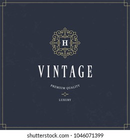 Vector calligraphic logo template. Luxury retro monogram. Vintage design element.