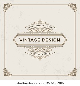 Vector calligraphic logo template. Luxury retro monogram. Vintage design element.