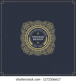 Vector calligraphic logo template. Luxury retro monogram. Vintage design element.