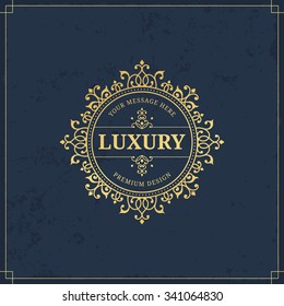 Vector calligraphic logo template. Luxury retro monogram. Vintage design element.