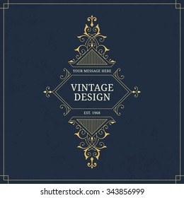 Vector calligraphic logo template. Luxury retro monogram. Vintage design element.