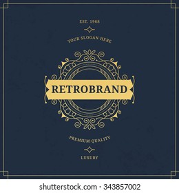 Vector calligraphic logo template. Luxury retro monogram. Vintage design element.