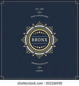 Vector calligraphic logo template. Luxury retro monogram. Vintage monogram.