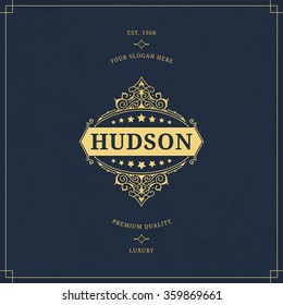 Vector calligraphic logo template. Luxury retro monogram. Vintage monogram.