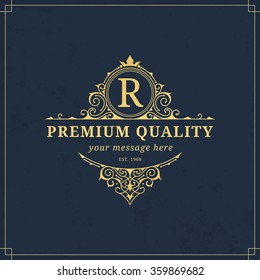 Vector calligraphic logo template. Luxury retro monogram. Vintage monogram.